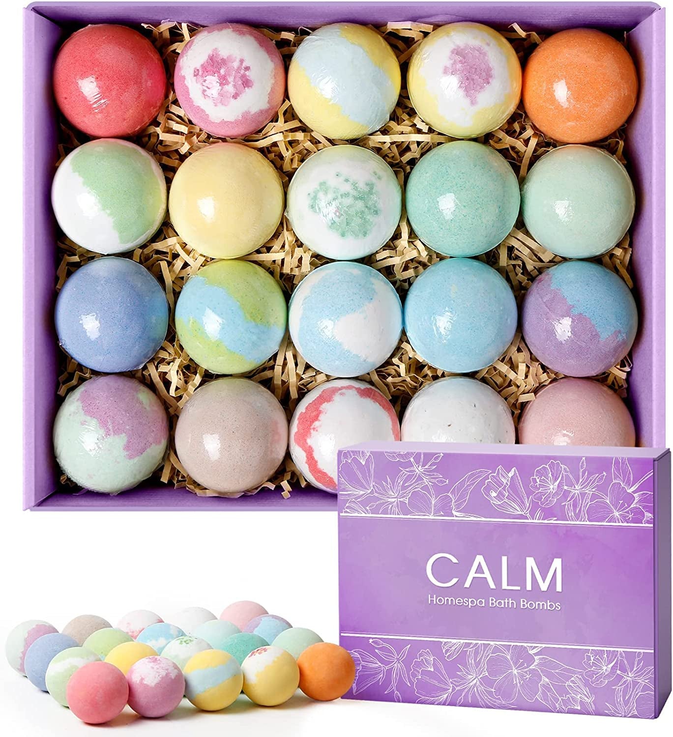 Bath Bombs for Women Gift Set 20Pcs Natural Wonderful Fizz Effect Bath Bomb for Bubble & Spa Bath Amazing Gift for Her/Him, Women, Wife, Girlfriend, Mother