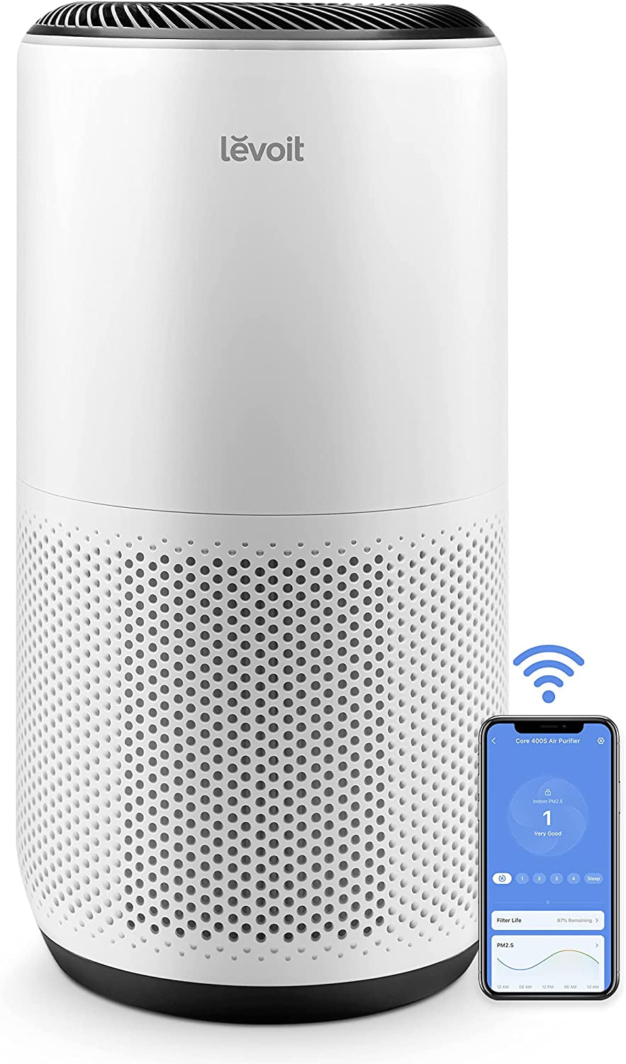 Air Purifiers for Home Large Room, Smart Wifi and PM2.5 Monitor H13 True HEPA Filter Removes up to 99.97% of Particles, Pet Allergies, Smoke, Dust, Auto Mode, Alexa Control, White