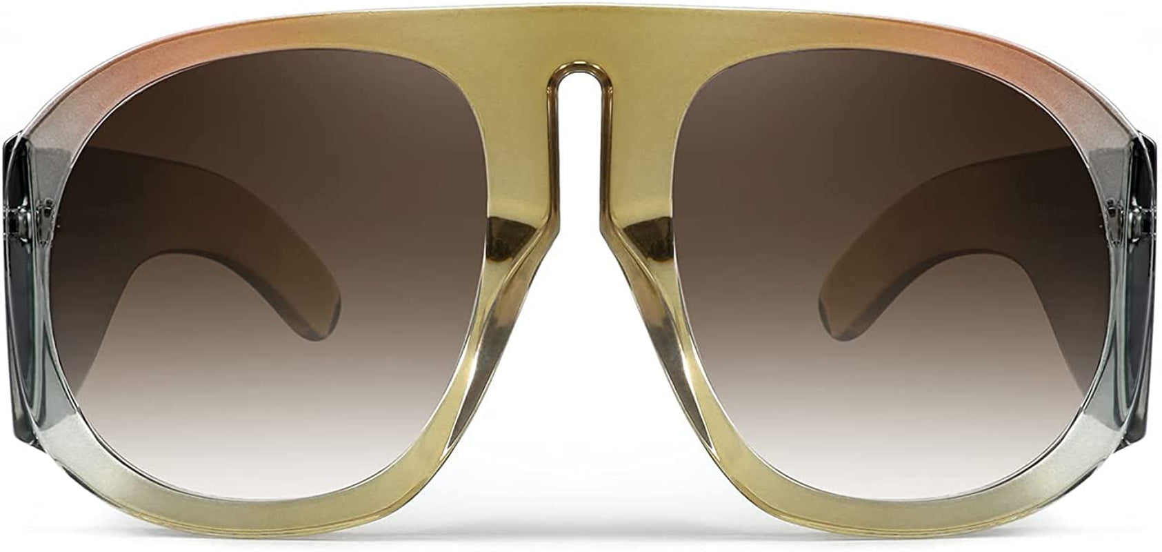 Oversized Square Sunglasses Women Men round Shield Sunglasses Vintage Plastic Thick Frame Shades B2745