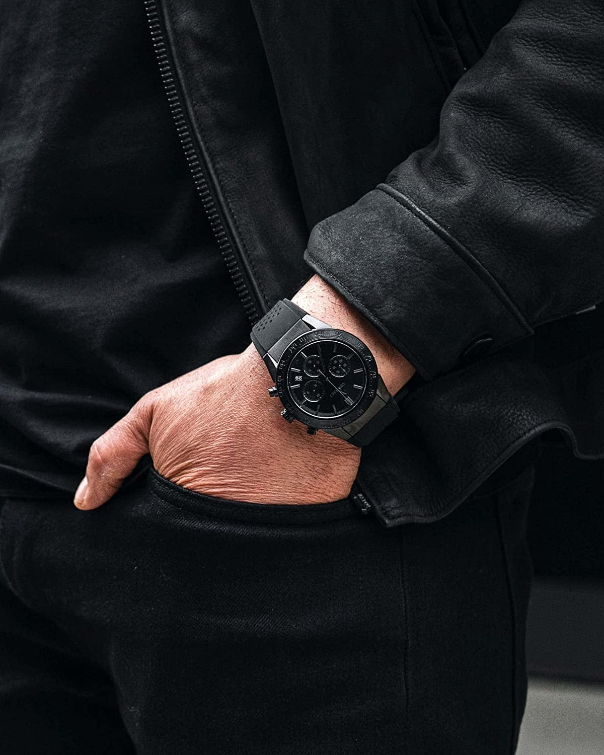 Luxury Men'S Rogue Wrist Watch - Silicone Watch Band - 43Mm Chronograph Watch - Japanese Quartz Movement