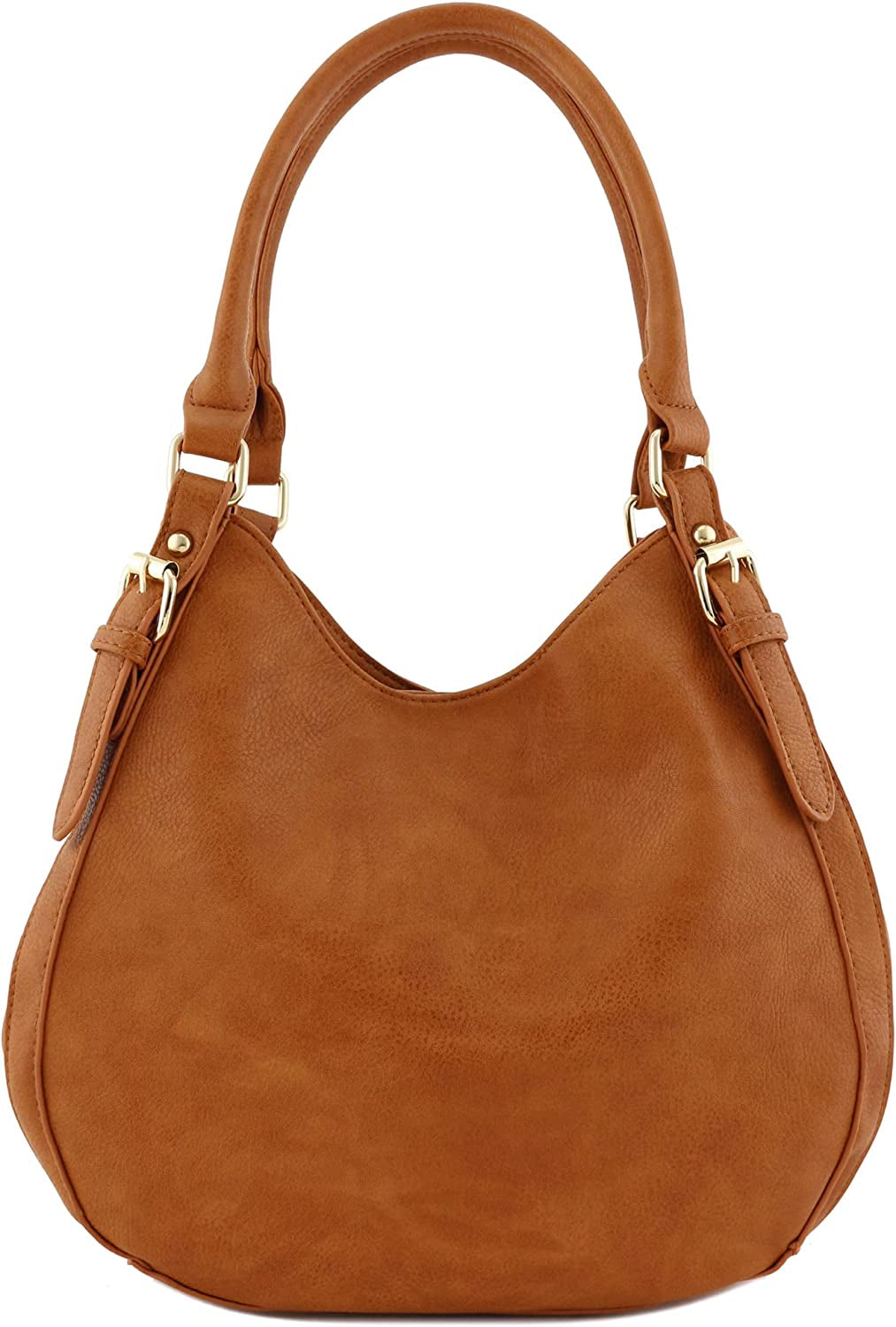 Light-Weight 3 Compartment Faux Leather Medium Hobo Bag