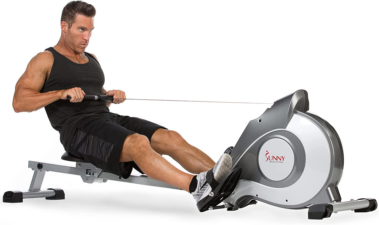 Sunny Health & Fitness Magnetic Rowing Machine with Optional Exclusive Sunnyfit™ App and Smart Bluetooth Connectivity