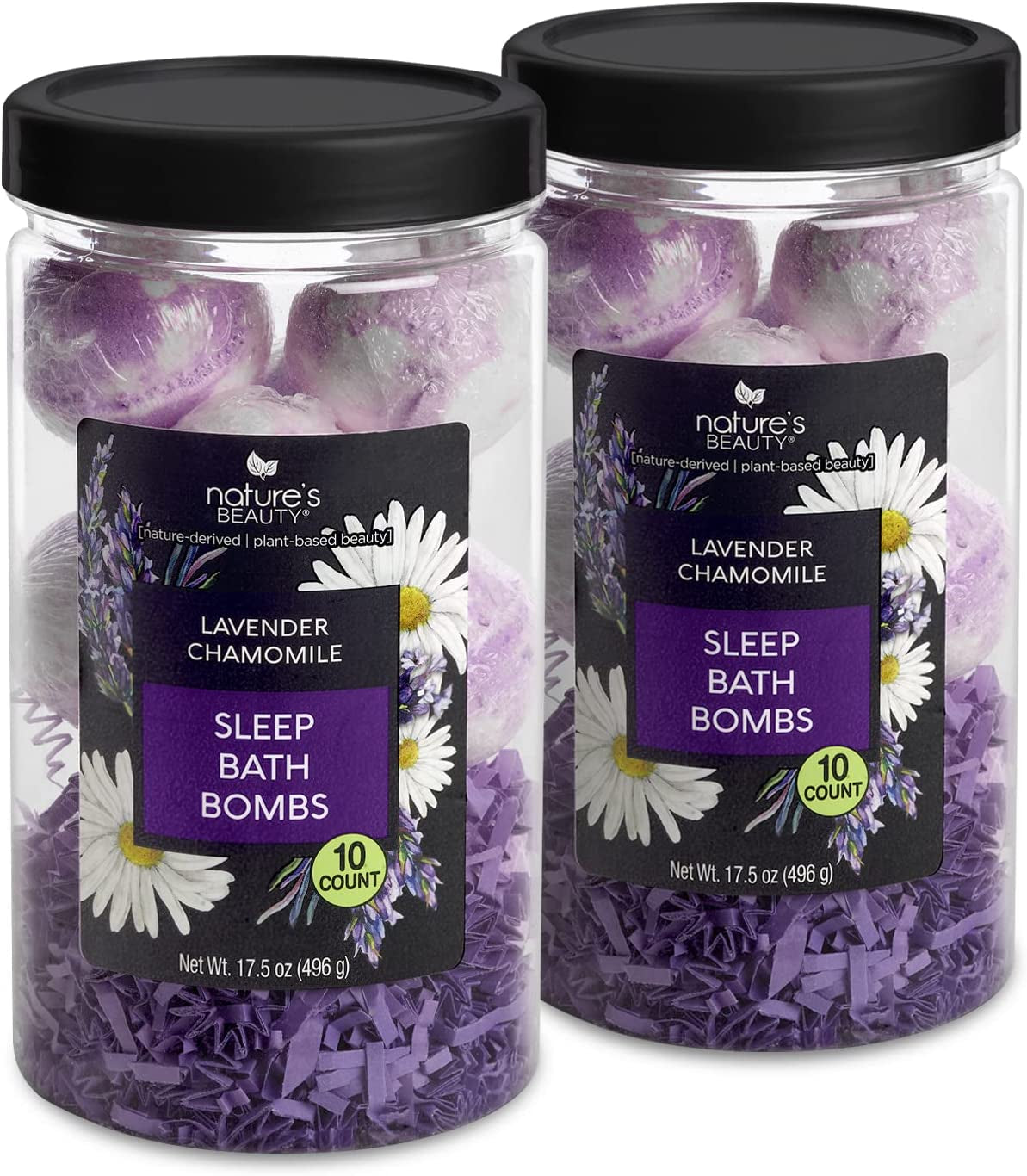 Nature'S Beauty Lavender Chamomile Sleep Bath Bomb Gift Set Multi-Pack- Luxury Fizzy Relax Spa Bomb W/Vanilla + Citrus Scent Made with Coconut Oil + Witch Hazel, 17.5 Oz | 10 Ct Ea (2 Pack)