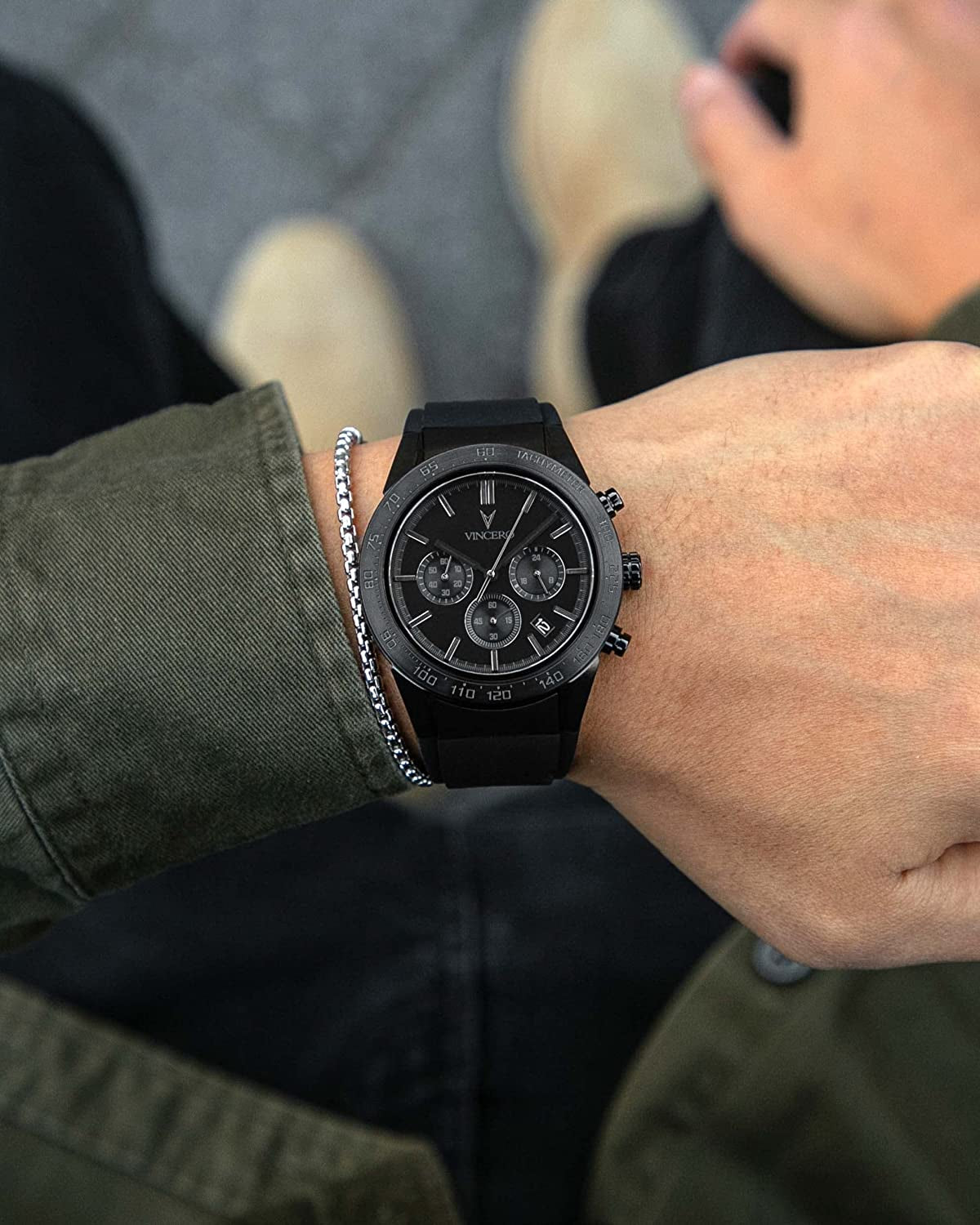 Luxury Men'S Rogue Wrist Watch - Silicone Watch Band - 43Mm Chronograph Watch - Japanese Quartz Movement