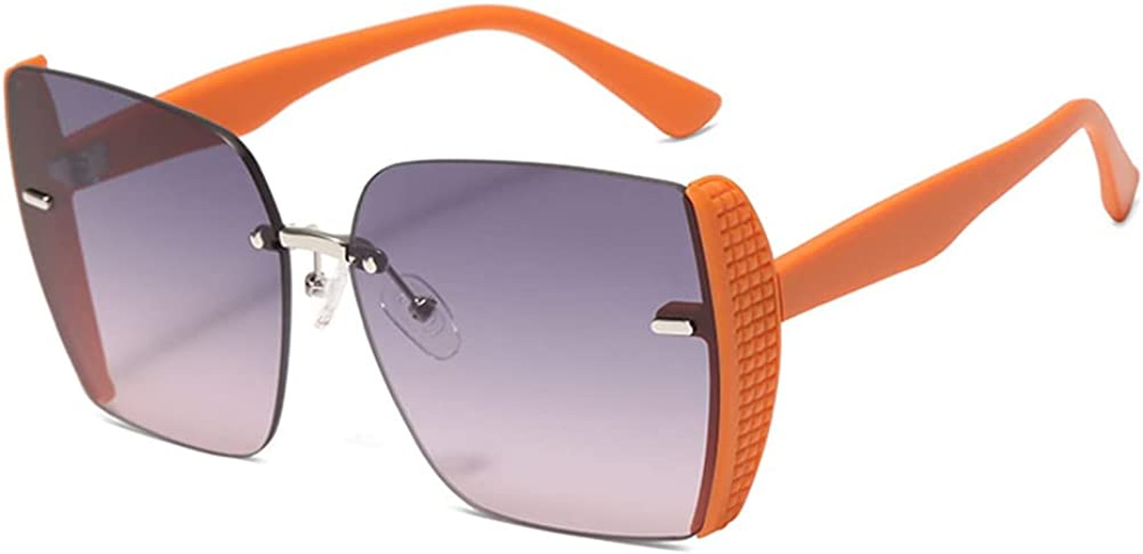 Sunglasses for Women Oversized Rimless Classic Ultra-Light Fashion Sun Glasses UV Blocking Sunglasses