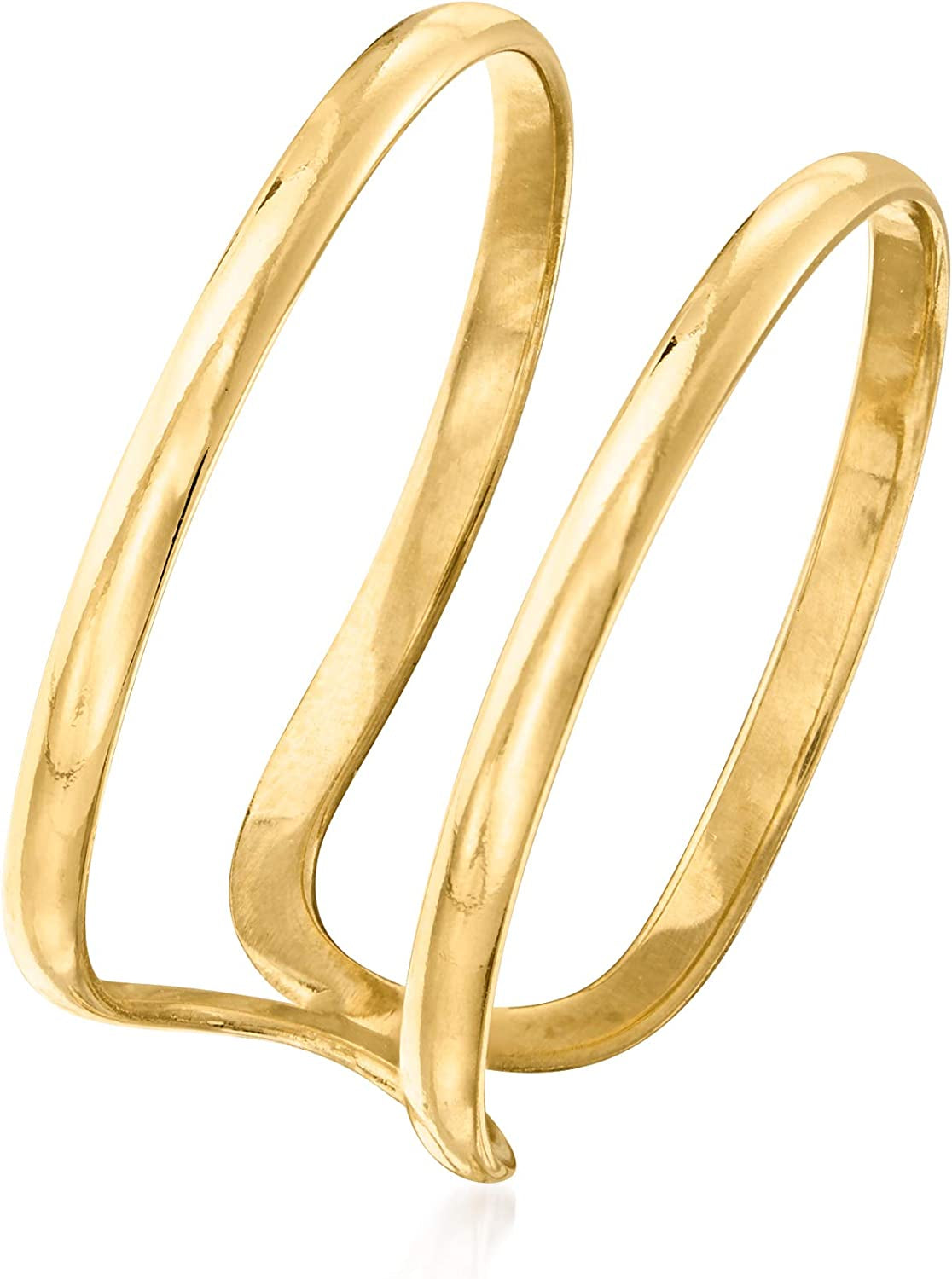 RS Pure by Ross-Simons 14Kt Yellow Gold 2-Band Open-Space Ring