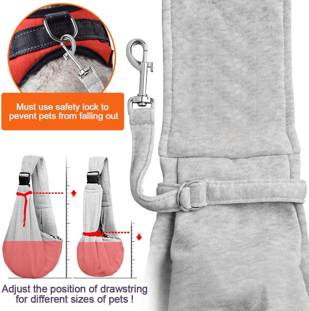 Dog Sling Carrier for Small Dogs Pet Slings with Extra Pocket Storage Sling with Storage Pocket