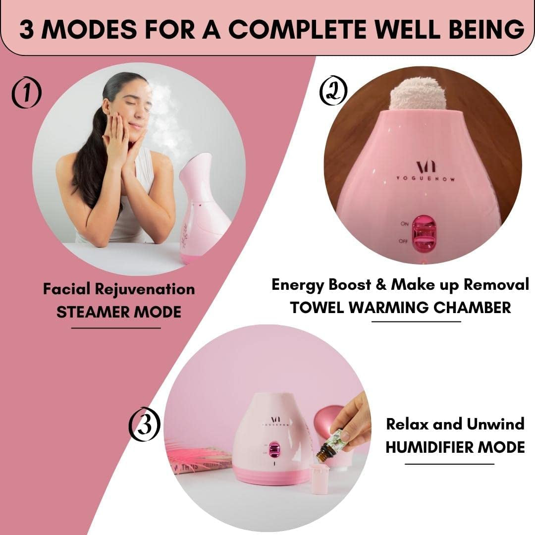 Facial Steamer Spa Kit with Complimentary 8 Skin Care Tools | Face Steamer for Facial Deep Cleaning with Towel Warmer & Humidifier Mode| Self Care Gifts for Women, Spa Gifts, Birthday Gifts for Women