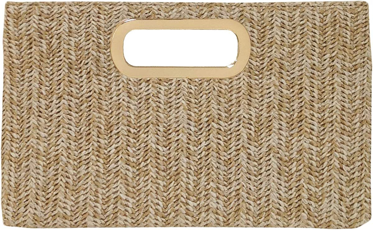 Top Handle Straw Clutch