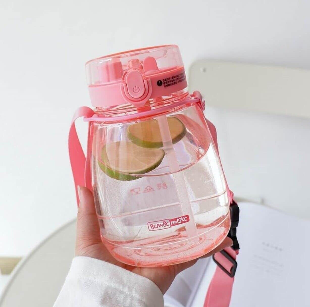 Water Bottle with Straw 45Oz Green Water Jug Aesthetic Big Belly Water Bottles with Straw for Women Kawaii Water Bottles with Strap Unique Kids Water Bottle