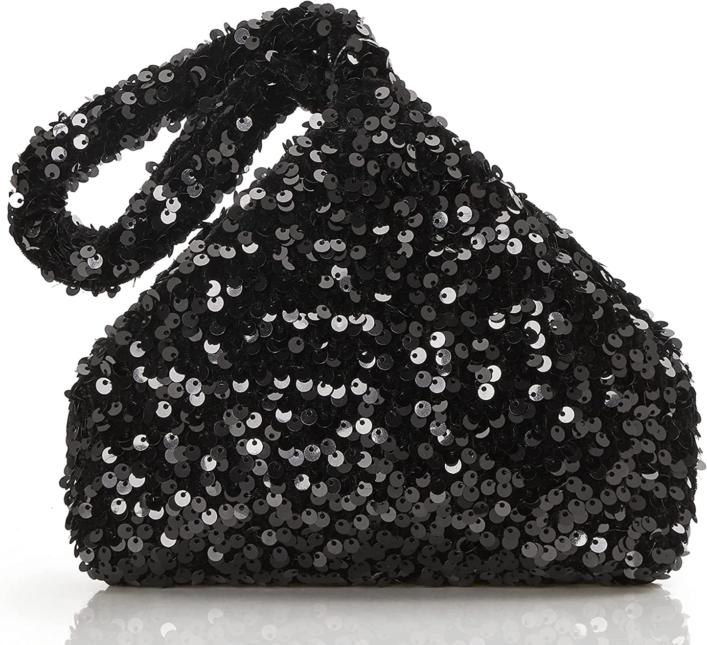 Women'S Rhinestone Clutch Evening Bags Sparkly Glitter Triangle Purse for 1920S Party Prom Wedding