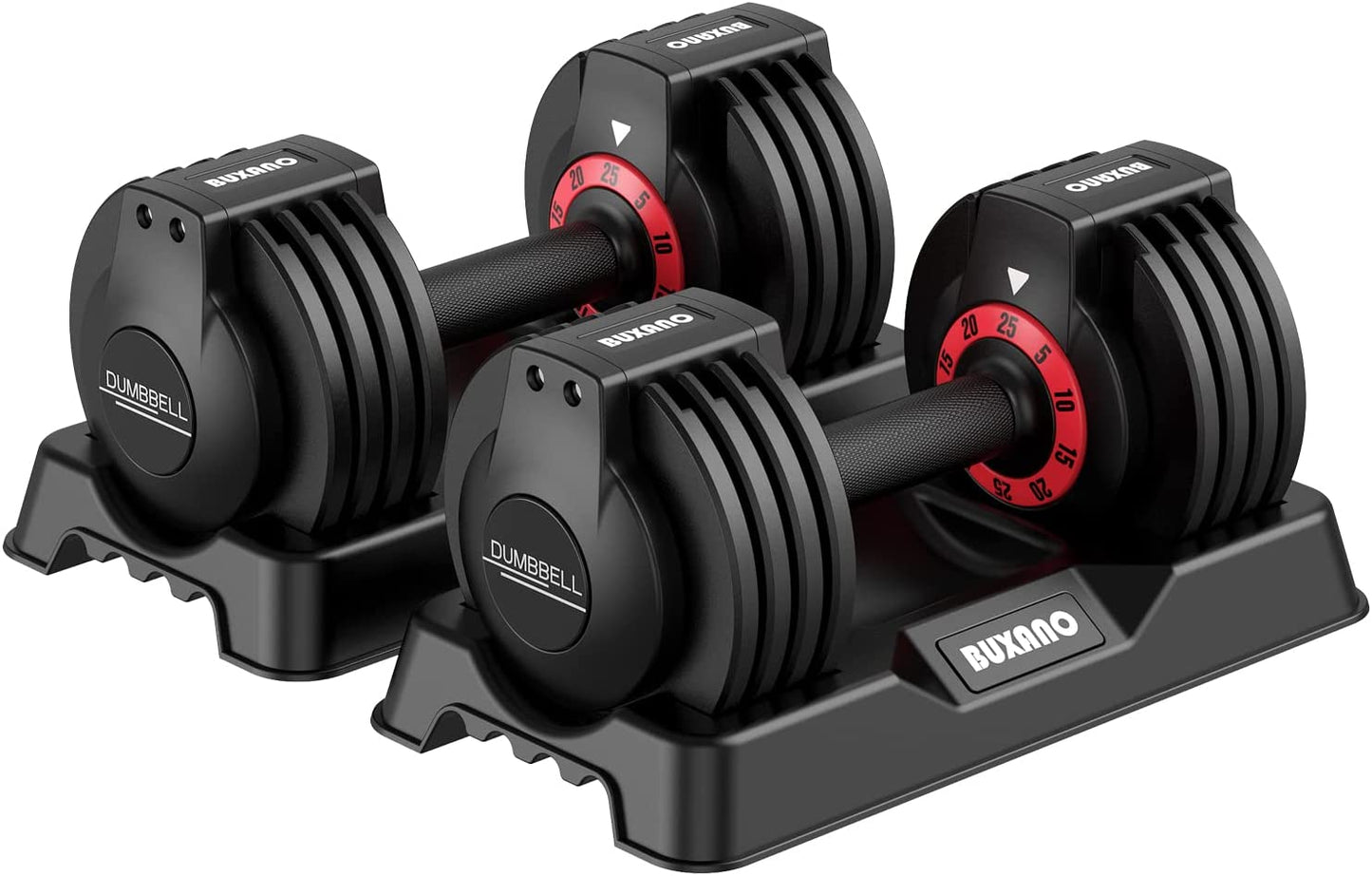 Adjustable Dumbbell 25/55LB 5 in 1 Single Dumbbell for Men and Women Multiweight Options Dumbbell with Anti-Slip Nylon Handle Fast Adjust Weight for Home Gym Full Body Workout Fitness