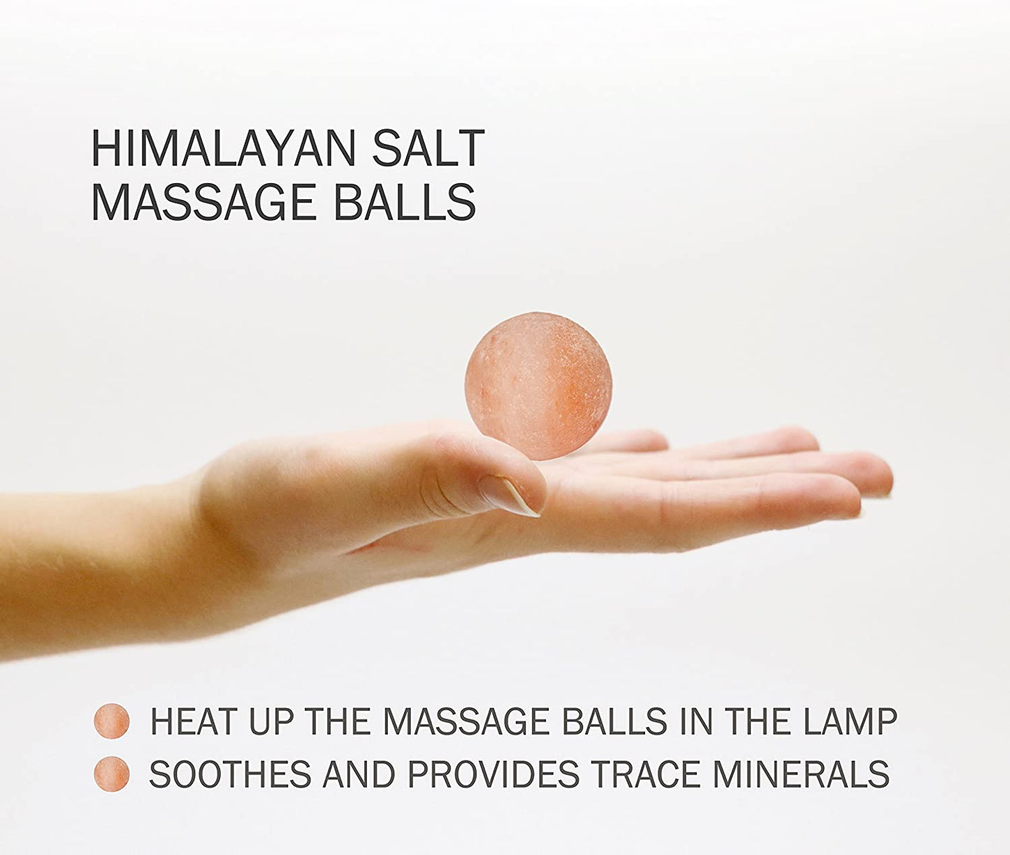Natural Himalayan Salt Lamp Bowl with 6 Heated Salt Massage Balls, Stylish Wood Base, Bulb with Dimmable Switch Ul-Listed Cord