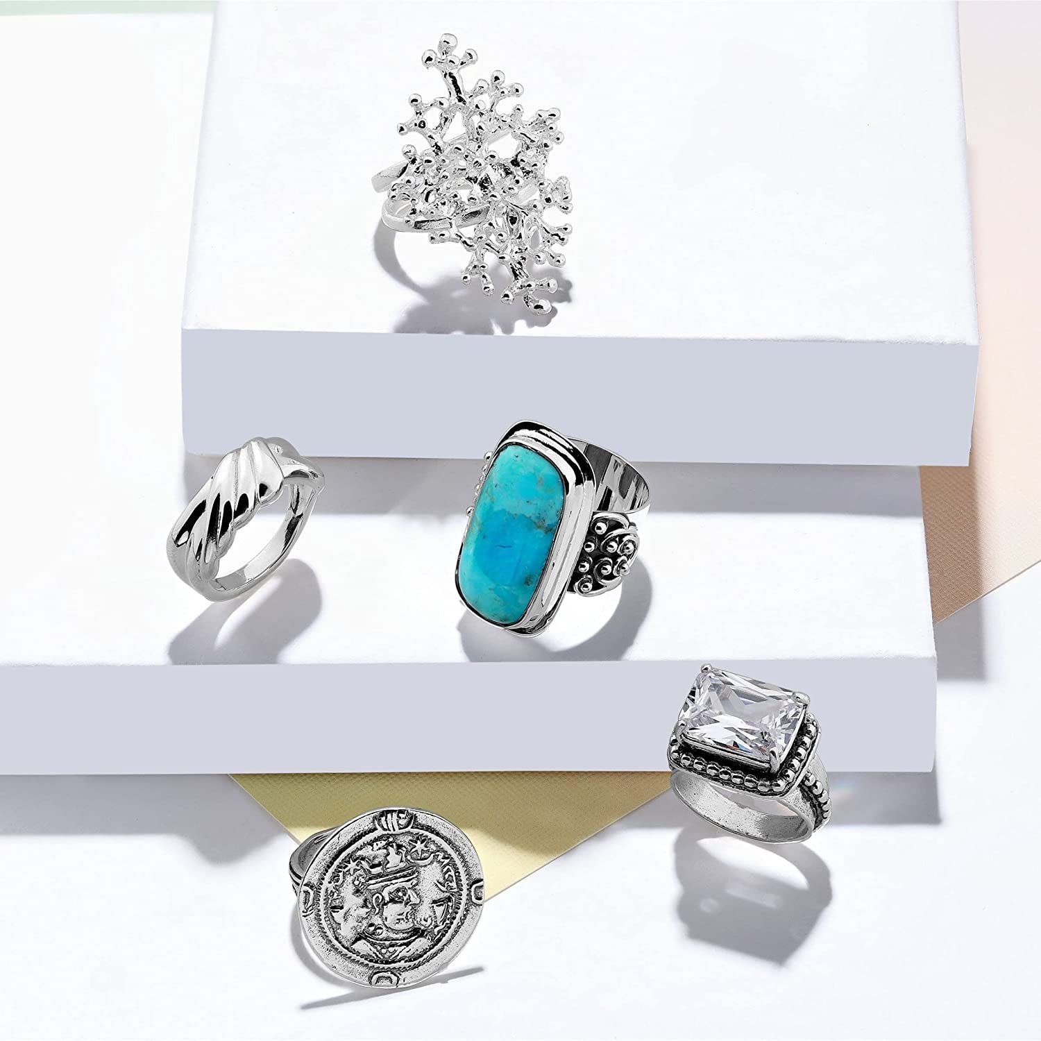 Silpada 'Big Spring' Compressed Mojave Turquoise Statement Ring in Sterling Silver