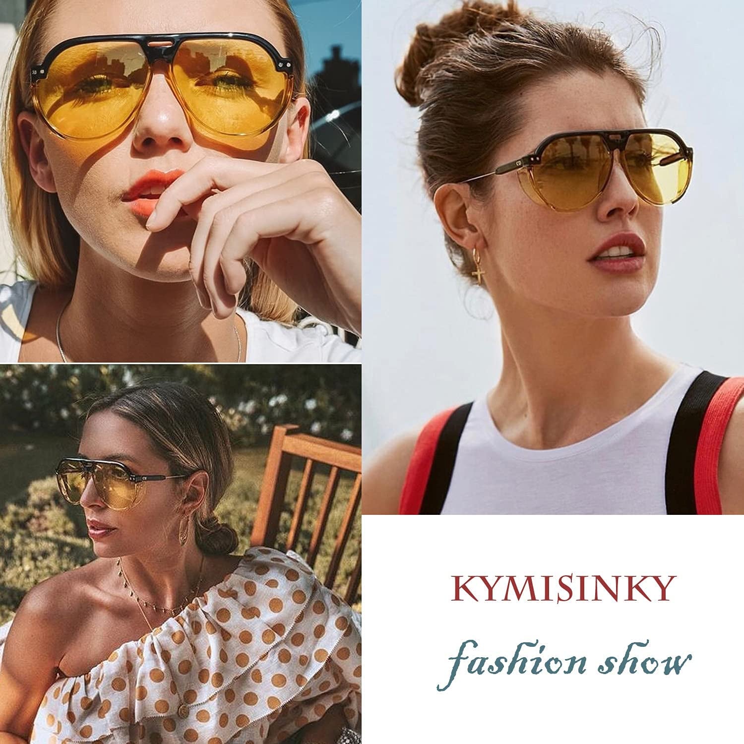 Fashion Vintage Aviator Sunglasses for Women Men Large Frame with Side Shield UV Protection KY2000S
