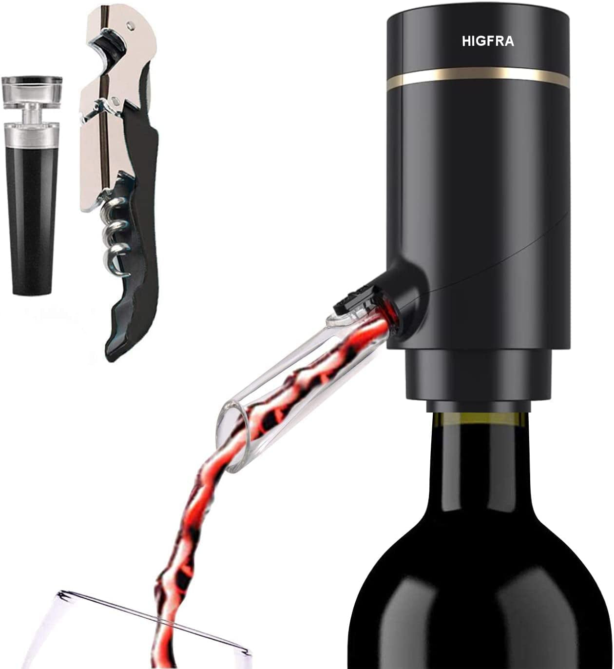 Wine Aerator Electric Wine Decanter Best Sellers One Touch Red -White Wine Accessories Aeration Work with Wine Opener for Beginner Enthusiast - Spout Pourer - Wine Preserver
